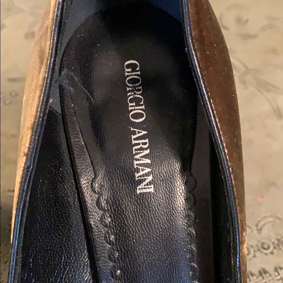 Giorgio Armani Bronze Velvet Heels - Picture 3 of 8